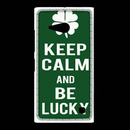Coque Nokia Lumia 735 Keep Calm Be lucky Vert