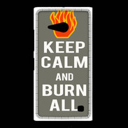 Coque Nokia Lumia 735 Keep Calm Burn Gris