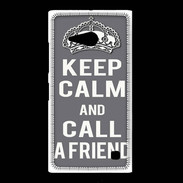 Coque Nokia Lumia 735 Keep Calm Call friend Gris