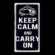 Coque Nokia Lumia 735 Keep Calm Carry on Noir