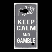 Coque Nokia Lumia 735 Keep Calm Gamble Gris