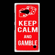 Coque Nokia Lumia 735 Keep Calm Gamble Rouge