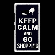 Coque Nokia Lumia 735 Keep Calm Go Shopping Noir