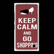 Coque Nokia Lumia 735 Keep Calm Go Shopping Brique