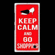Coque Nokia Lumia 735 Keep Calm Go Shopping Rouge