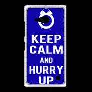 Coque Nokia Lumia 735 Keep Calm Hurry up Bleu