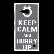 Coque Nokia Lumia 735 Keep Calm Hurry up Gris