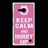 Coque Nokia Lumia 735 Keep Calm Hurry up Rose