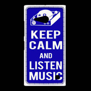 Coque Nokia Lumia 735 Keep Calm Listen music Bleu