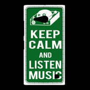 Coque Nokia Lumia 735 Keep Calm Listen music Vert