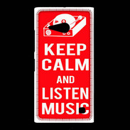 Coque Nokia Lumia 735 Keep Calm Listen music Rouge
