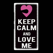 Coque Nokia Lumia 735 Keep Calm Love Noir