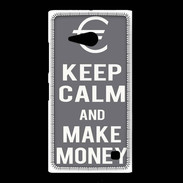 Coque Nokia Lumia 735 Keep Calm Make money Gris