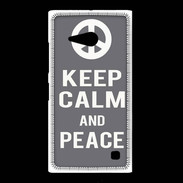 Coque Nokia Lumia 735 Keep Calm Peace Gris