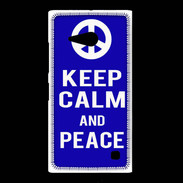 Coque Nokia Lumia 735 Keep Calm Peace Bleu