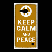 Coque Nokia Lumia 735 Keep Calm Peace Orange