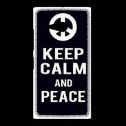 Coque Nokia Lumia 735 Keep Calm Peace Noir
