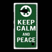 Coque Nokia Lumia 735 Keep Calm Peace Vert