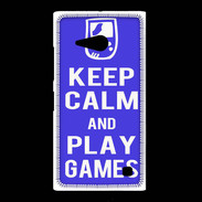 Coque Nokia Lumia 735 Keep Calm Play games Bleu