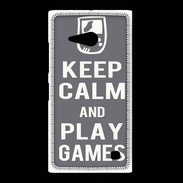 Coque Nokia Lumia 735 Keep Calm Play games Gris