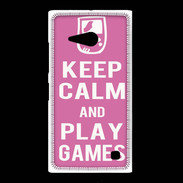 Coque Nokia Lumia 735 Keep Calm Play games Rose