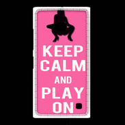 Coque Nokia Lumia 735 Keep Calm Play on Rose
