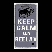 Coque Nokia Lumia 735 Keep Calm Reelax Gris