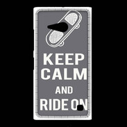 Coque Nokia Lumia 735 Keep Calm Ride on Gris