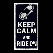 Coque Nokia Lumia 735 Keep Calm Ride on Noir