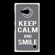Coque Nokia Lumia 735 Keep Calm Smile Gris