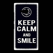 Coque Nokia Lumia 735 Keep Calm Smile Noir