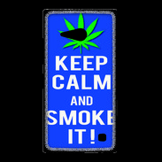 Coque Nokia Lumia 735 Keep Calm Smoke it Bleu