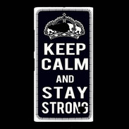 Coque Nokia Lumia 735 Keep Calm Stay strong Noir