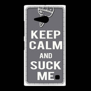 Coque Nokia Lumia 735 Keep Calm Suck me Gris