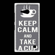Coque Nokia Lumia 735 Keep Calm Take a cup Gris