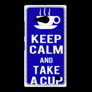 Coque Nokia Lumia 735 Keep Calm Take a cup Bleu