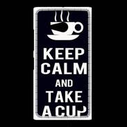 Coque Nokia Lumia 735 Keep Calm Take a cup Noir