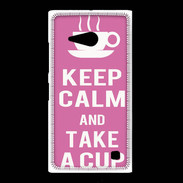 Coque Nokia Lumia 735 Keep Calm Take a cup Rose