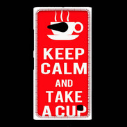 Coque Nokia Lumia 735 Keep Calm Take a cup Rouge