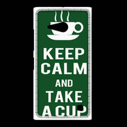Coque Nokia Lumia 735 Keep Calm Take a cup Vert