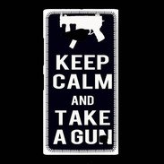 Coque Nokia Lumia 735 Keep Calm Take a gun Noir
