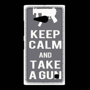 Coque Nokia Lumia 735 Keep Calm Take a gun Gris