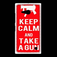 Coque Nokia Lumia 735 Keep Calm Take a gun Rouge