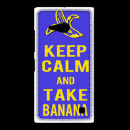 Coque Nokia Lumia 735 Keep Calm Take Banana Bleu