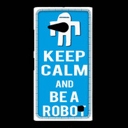 Coque Nokia Lumia 735 Keep Calm Be a Robot Cyan