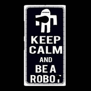 Coque Nokia Lumia 735 Keep Calm Be a Robot Noir