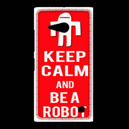 Coque Nokia Lumia 735 Keep Calm Be a Robot Rouge