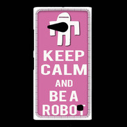 Coque Nokia Lumia 735 Keep Calm Be a Robot Rose