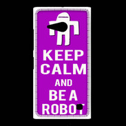 Coque Nokia Lumia 735 Keep Calm Be a Robot Violet