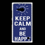 Coque Nokia Lumia 735 Keep Calm Be Happy Bleu